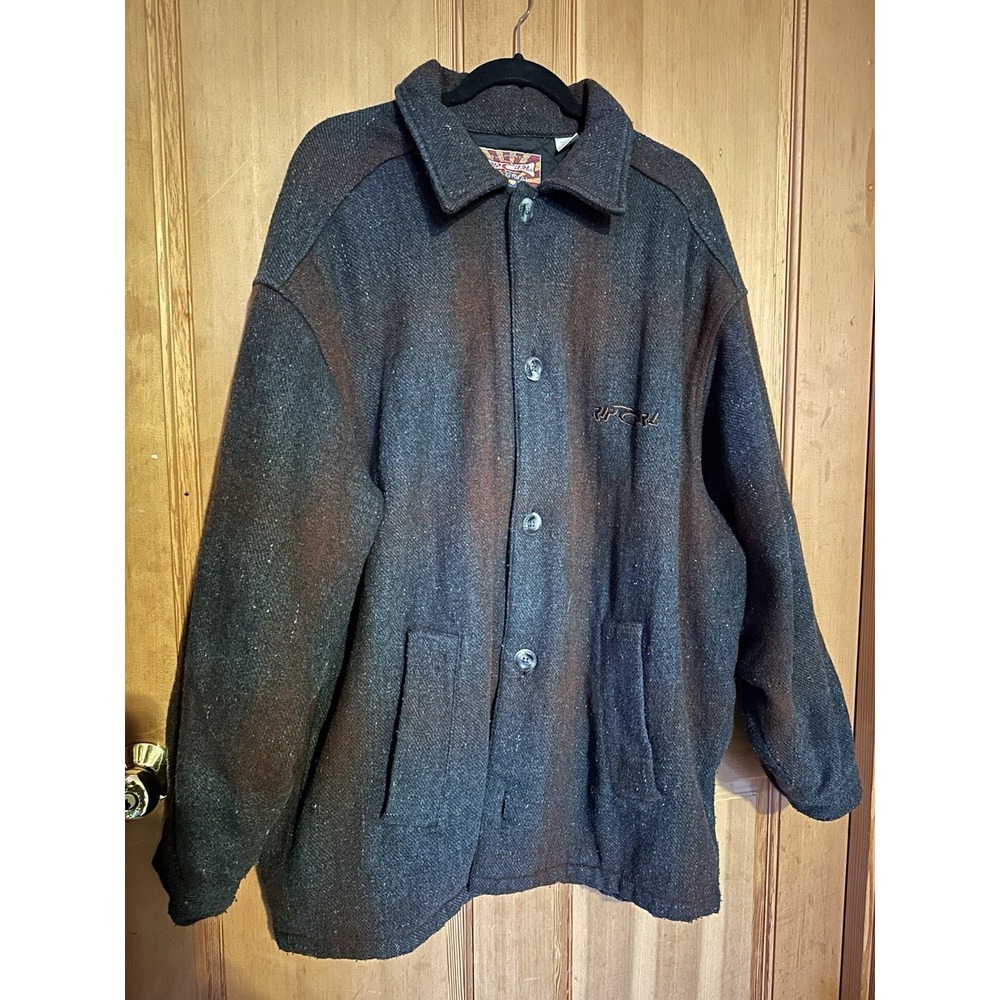 Rip Curl Vintage 90s Wool Blend Insulated Surf Jacket XXL Flannel
